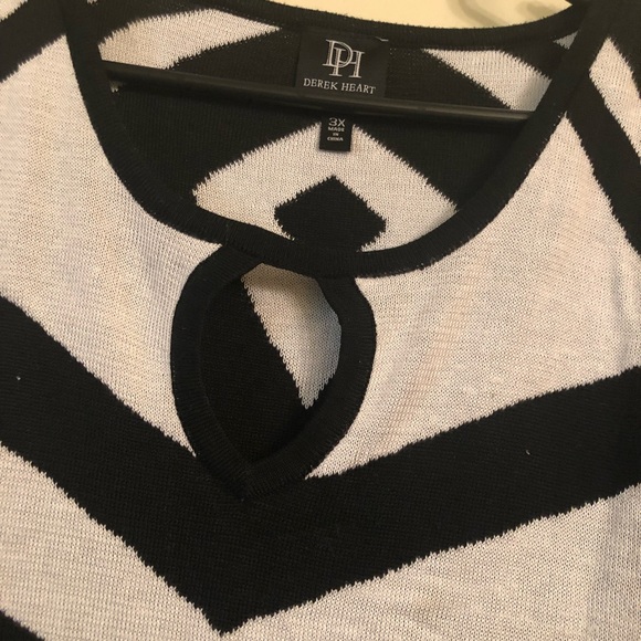 EUC Derek Heart Black/White Sweater Dress Size 3XL - Picture 2 of 6